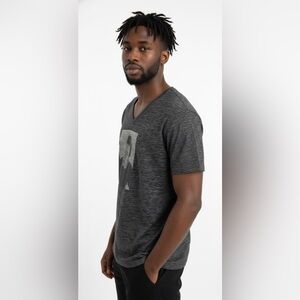 DOLCE‎ & GABBANA MEN’S GREY LINEN/WOOL BLEND T-SHIRT W/ JAMES DEAN PRINT